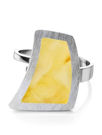 Honey Amber Ring In Sterling Silver The London, Ring Size: Adjustable, image , picture 3