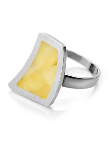 Honey Amber Ring In Sterling Silver The London, Ring Size: Adjustable, image , picture 4
