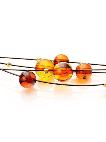 Cognac Amber Floral Necklace The Primula, image , picture 8
