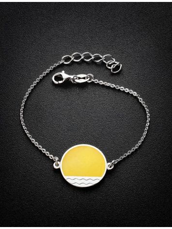 Chain  Amber Bracelet In Sterling Silver The Monaco, image , picture 2