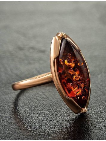 Leaf Cut Amber Ring In Gold The Ballade, Ring Size: 7 / 17.5, image , picture 3