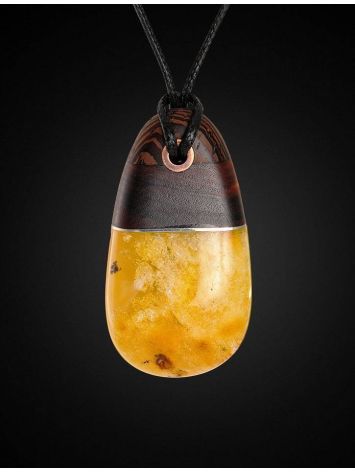 Handcrafted Honey Amber Pendant With Natural Wood The Indonesia, image , picture 2