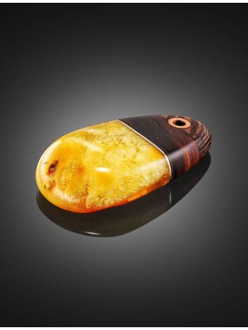 Handcrafted Honey Amber Pendant With Natural Wood The Indonesia, image , picture 3