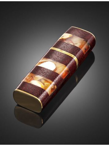 32 Gb Handcrafted Flash Drive With Padauk Wood And Honey Amber The Indonesia, image , picture 2