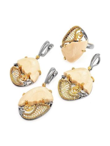 Adjustable Mammoth Tusk Ring In Gold-Plated Silver The Era, Ring Size: Adjustable, image , picture 4