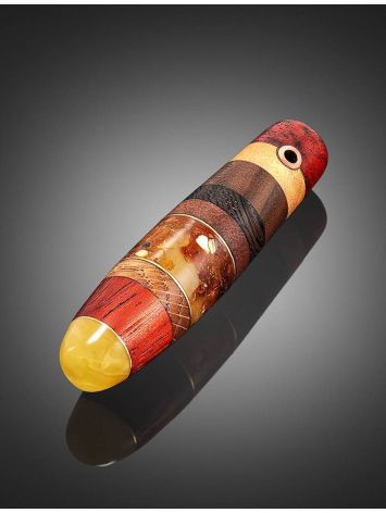 Wooden Pendant With Amber And Brass The Indonesia, image , picture 4
