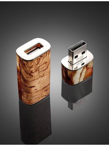 16 Gb Flash Drive With Karelian Birch And Baltic Amber The Indonesia, image , picture 2