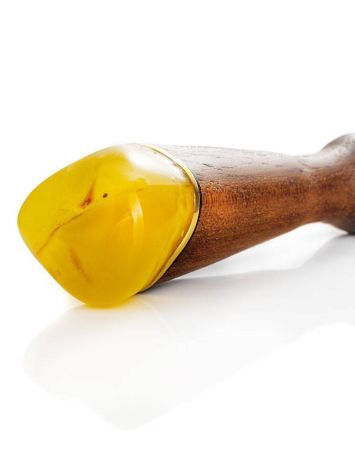 Wooden Hair Stick With Natural Amber, image , picture 4