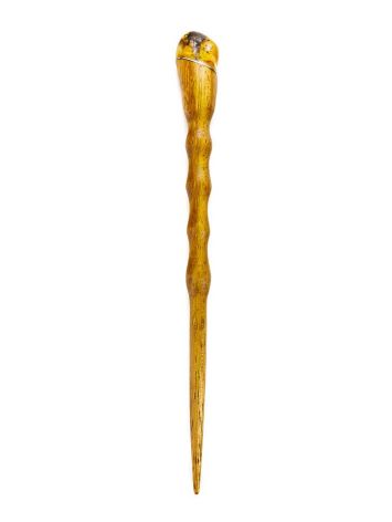 Wooden Hair Stick With Natural Amber, image , picture 4