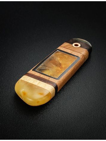 Handcrafted Amber And Wood Pendant The Indonesia, image , picture 2