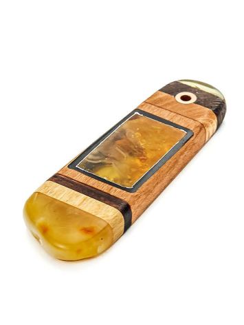 Handcrafted Amber And Wood Pendant The Indonesia, image , picture 3