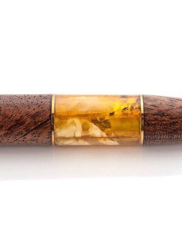 Designer Acacia Wood Pen With Baltic Amber, image , picture 6