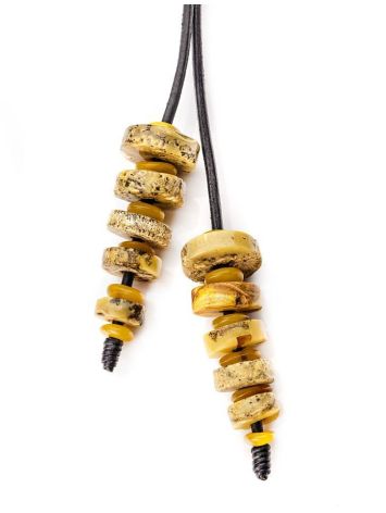 Honey Amber Necklace With Leather Cord The Indonesia, image , picture 4