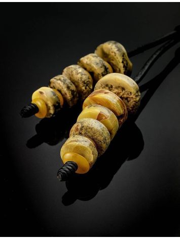 Honey Amber Necklace With Leather Cord The Indonesia, image , picture 2