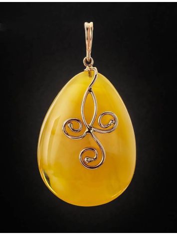 Honey Amber Pendant In Gold The Cascade, image , picture 2