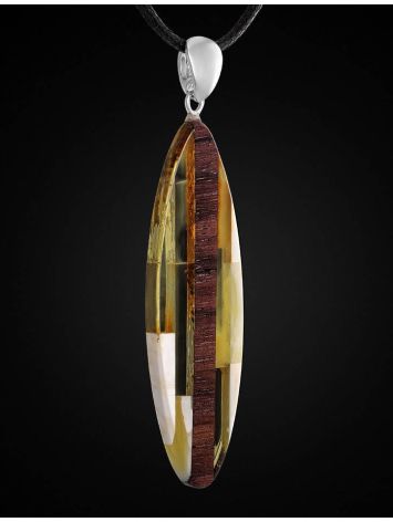 Wooden Pendant With Amber And Mammoth Tusk The Indonesia, image , picture 3
