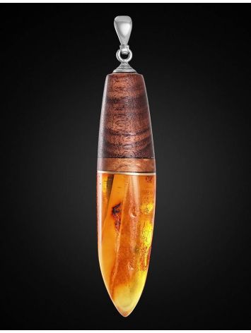Rosewood Pendant With Bright Honey Amber The Indonesia, image , picture 3