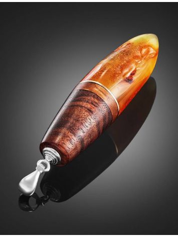 Rosewood Pendant With Bright Honey Amber The Indonesia, image , picture 2