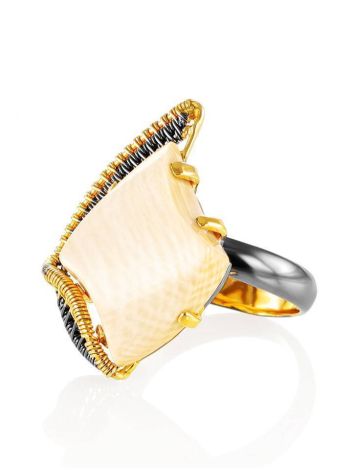 Adjustable Mammoth Tusk Ring In Gold-Plated Silver The Era, Ring Size: Adjustable, image , picture 3