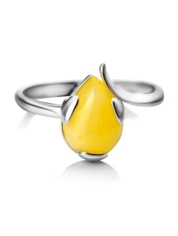 Honey Amber Ring In Sterling Silver The Twinkle, Ring Size: 12 / 21.5, image , picture 4
