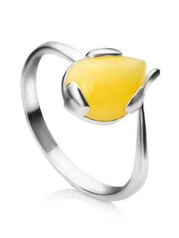 Honey Amber Ring In Sterling Silver The Twinkle, Ring Size: 12 / 21.5, image , picture 3