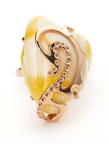 Adjustable Amber Ring In Gold The Triumph, Ring Size: Adjustable, image , picture 3
