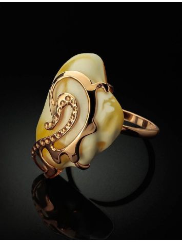 Adjustable Amber Ring In Gold The Triumph, Ring Size: Adjustable, image , picture 2