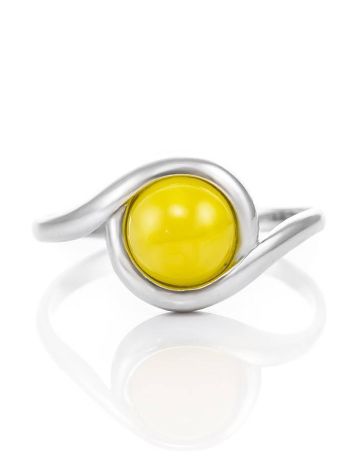 Cute Silver Ring With Honey Amber The Berry, Ring Size: 5.5 / 16, image , picture 4