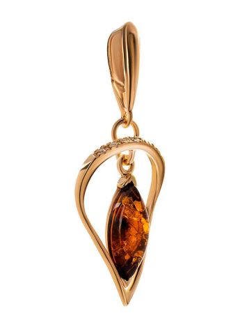 Gold-Plated Pendant With Cognac Amber And Champagne Crystals The Raphael, image , picture 5