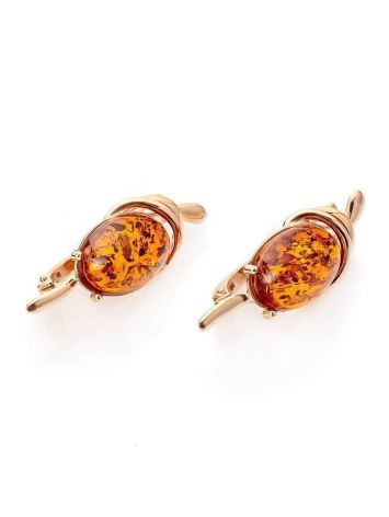 Cognac Amber Earrings In Gold The Sigma, image , picture 4