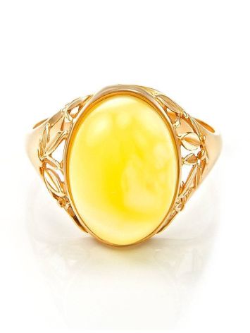 Amber Ring In Gold Plated Silver The Carmen, Ring Size: 6.5 / 17, image , picture 3