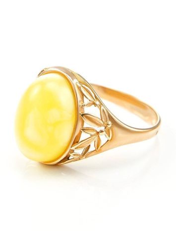 Amber Ring In Gold Plated Silver The Carmen, Ring Size: 6.5 / 17, image , picture 4