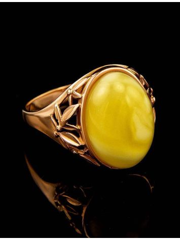 Amber Ring In Gold Plated Silver The Carmen, Ring Size: 6.5 / 17, image , picture 2