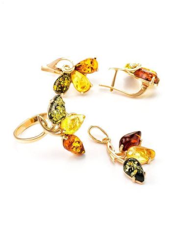 Multicolor Amber Pendant In Gold The Dandelion, image , picture 6