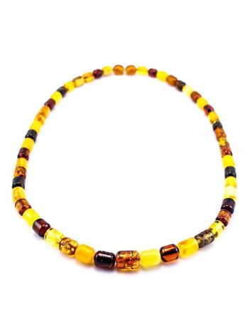 Multicolor Amber Barrel Beaded Necklace, image , picture 3