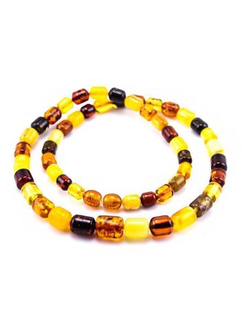 Multicolor Amber Barrel Beaded Necklace, image , picture 4