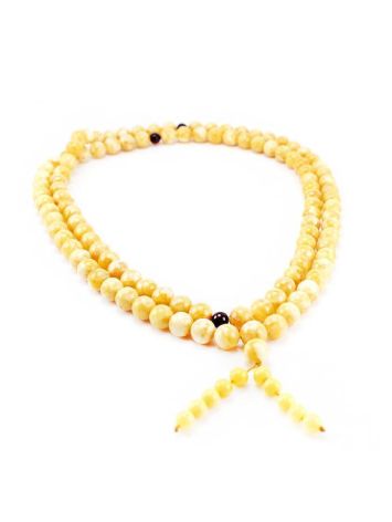Vintage Style Honey Amber Buddhist Prayer Beads With Dangle, image , picture 4