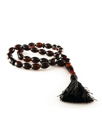 33 Black Amber Islamic Rosary With Tassel, image , picture 4