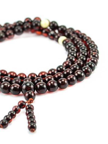 108 Cherry Amber Mala Beads With Dangle, image , picture 2