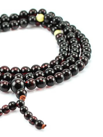 Cherry Amber Buddhist Prayer Beads, image , picture 2