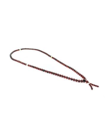 108 Dark Cherry Amber Mala Beads With Dangle, image , picture 4