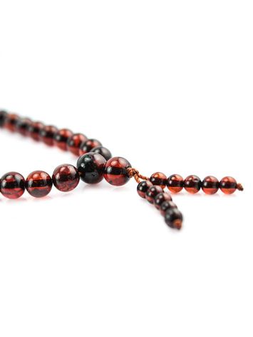108 Dark Cherry Amber Mala Beads With Dangle, image , picture 5