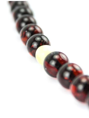 108 Dark Cherry Amber Mala Beads With Dangle, image , picture 3