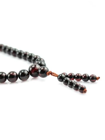 Cherry Amber Mala Prayer Beads With Dangle, image , picture 5