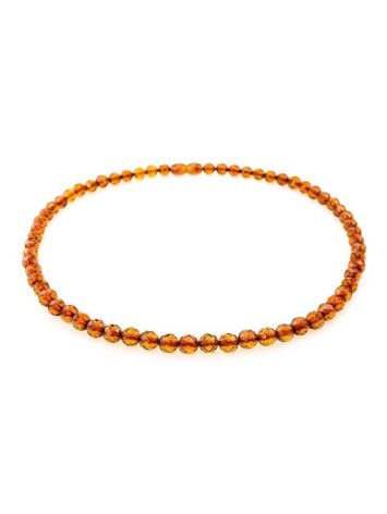 Faceted Cognac Amber Beaded Necklace The Prague, image , picture 3