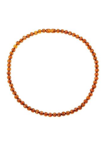 Faceted Cognac Amber Beaded Necklace The Prague, image , picture 4