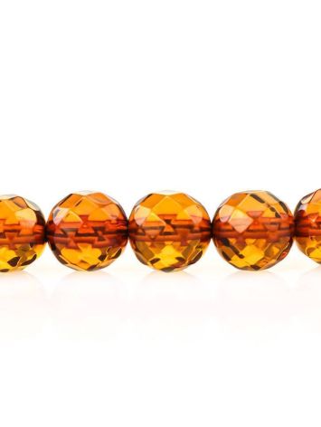 Faceted Cognac Amber Beaded Necklace The Prague, image , picture 5