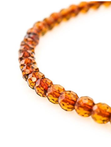 Faceted Cognac Amber Beaded Necklace The Prague, image , picture 2
