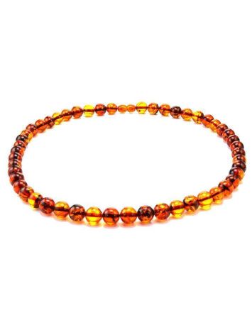 Cognac Amber Ball Beaded Necklace, image , picture 4