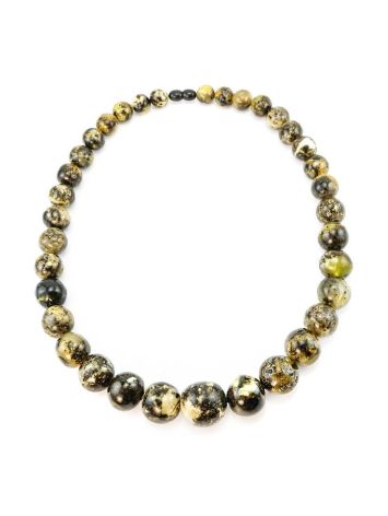 Dark Amber Ball Beaded Necklace The Meteor, image , picture 6